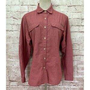 ExOfficio Shirt Women's Medium Buzz Off Insect Repellent Pink Red Long Sleeve